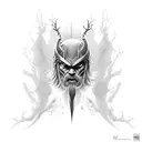 martillo de Thor fusionado con el árbol de la vida como mango del martillo tattoo design idea