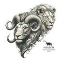 ram and lion tattoo design idea