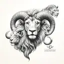 ram and lion tattoo design idea