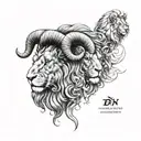 ram and lion tattoo design idea