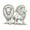 ram and lion tattoo design idea
