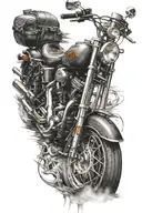 harley davidson bar tattoo design idea