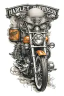 harley davidson bar tattoo design idea