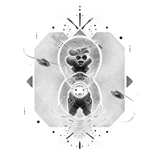 An MMA fighter with a universe inside their body, showing the interconnectedness of everything tattoo design idea