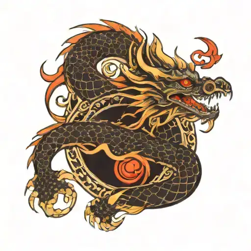 Dragon ouroboros  tattoo design idea