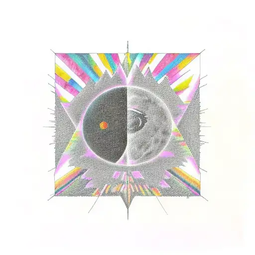 Combination of two Pink Floyd albums: "The Wall" and "The Dark Side of the Moon". It should be perfect for forearm-hand tattoo design idea
