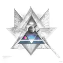 Two Pink Floyd albums: "The Wall" and "The Dark Side of the Moon". It should be perfect for forearm-hand tattoo design idea