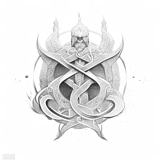 ambigram word viking and name david tattoo design idea