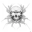 spider skull face  tattoo design idea