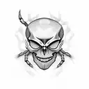 spider skull face  tattoo design idea