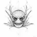 spider skull face  tattoo design idea