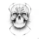 spider skull face  tattoo design idea