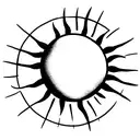 Simple all black sun  tattoo design idea