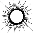 Simple all black sun  tattoo design idea