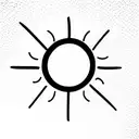 Simple all black sun  tattoo design idea