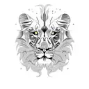 Lion and skull and tiger tattoo design idea