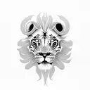 Lion and skull and tiger tattoo design idea