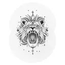 Lion and skull and tiger tattoo design idea
