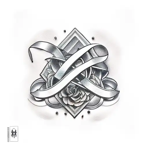 Cancer ribbon tattoo design idea