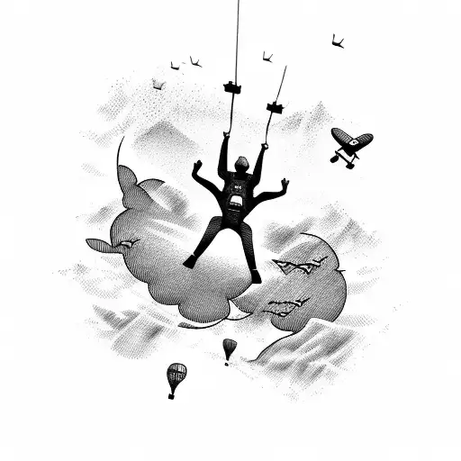 skydiving tattoo design idea