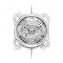 hourglass, broken on one side, sand turns into veins, patterns on the side, on the forearm tattoo design idea