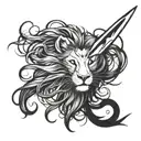 Incorporate a pair of scissors cutting through a flowing mane of hair tattoo design idea