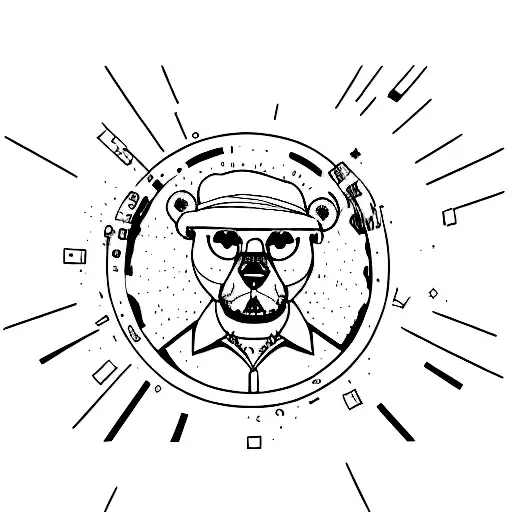 kanye heartbreak bear suit tattoo design idea