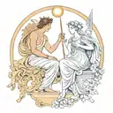 apollo and artemis god tattoo design idea