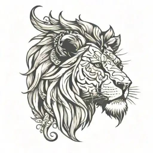 lion head tattoo design idea