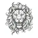 lion head tattoo design idea