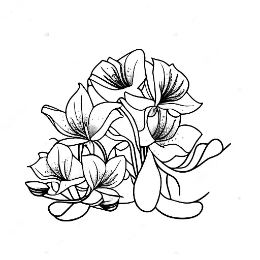 guinea pig and white lillies tattoo design idea