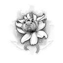 guinea pig and white lillies tattoo design idea