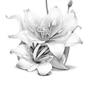 guinea pig and white lillies tattoo design idea