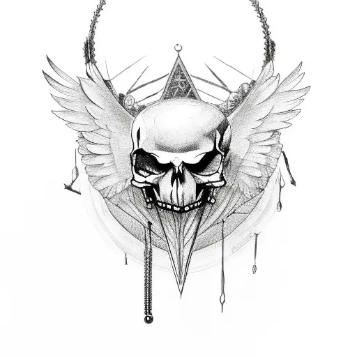 crows , skulls , watches, Lucifer tear drop tattoo design idea
