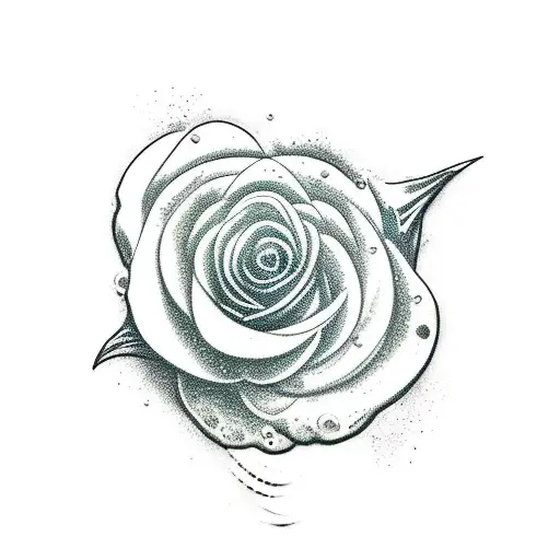 Ocean with palm trees representing miami with white rose in the inner forearm with color tattoo design idea
