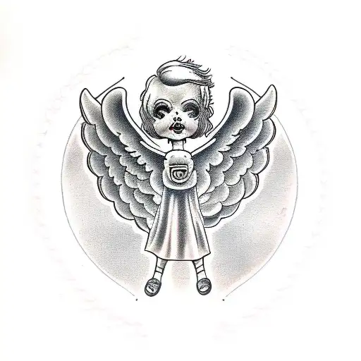 old angel's, Sun, motorcycles  tattoo design idea