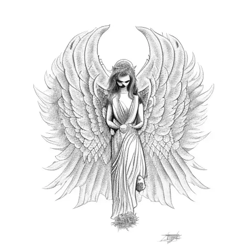 old angel's, Sun, motorcycles  tattoo design idea