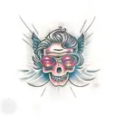 old angel's, Sun, motorcycles  tattoo design idea