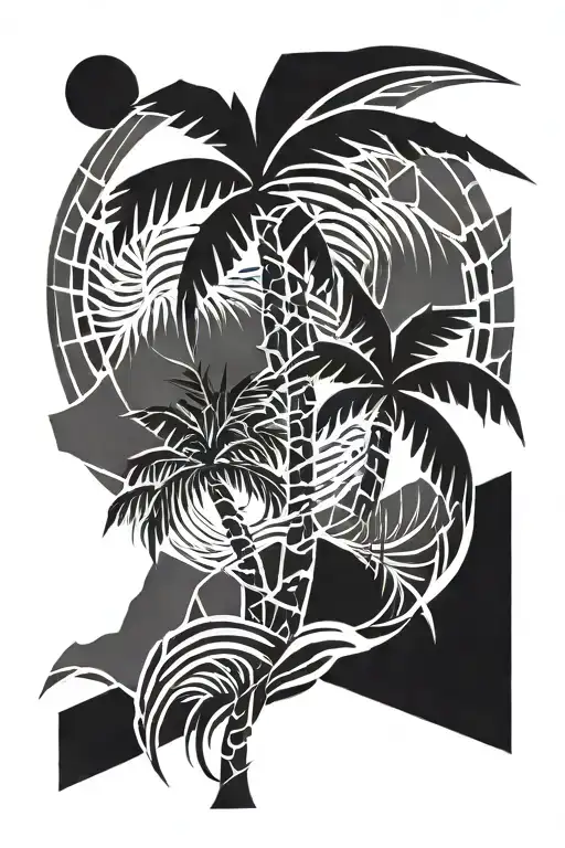 palm tree tattoo design idea