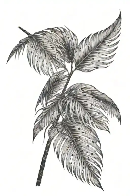 palm leaf tattoo design idea