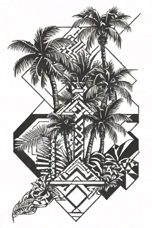palm tree tattoo design idea
