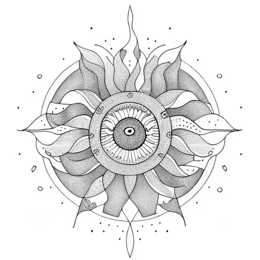 sun with berry  tattoo design idea