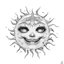 sun with berry  tattoo design idea