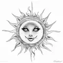 sun with berry  tattoo design idea