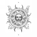 sun with berry  tattoo design idea