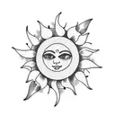 sun with berries tattoo design idea