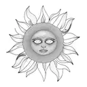 sun with berries tattoo design idea