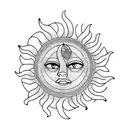 sun with berries tattoo design idea