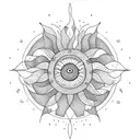 sun with berry  tattoo design idea