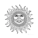 sun with berry  tattoo design idea